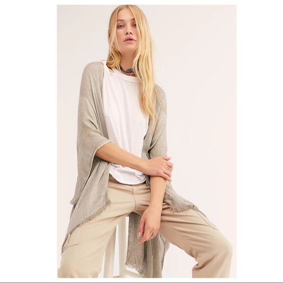 FREE PEOPLE LONG KIMONO CARDI CAPE CARDIGAN A2C - Picture 3 of 16